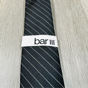 NWT. Bar III Men's Braly Stripe Black Necktie. OS